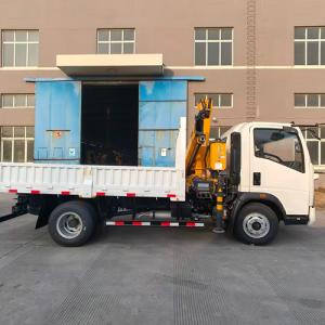 Light 5-Ton Cargo Trucks Fitted with Articulated Lifting Cranes Ready for Shipment Overseas