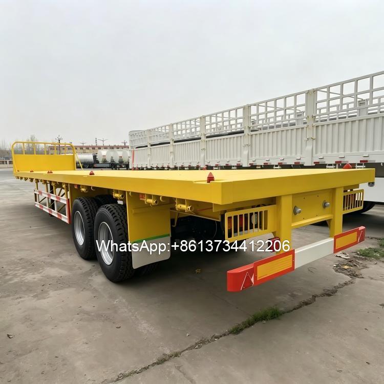 2 Axle Steel Flatbed Trucks with Front Fender