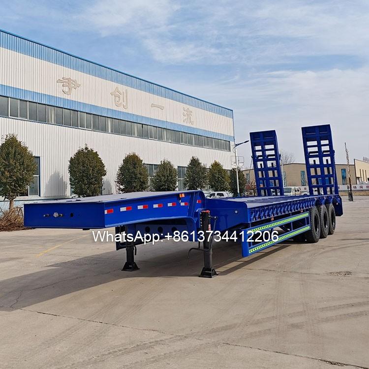 3 Axle 40 Tons Lowbed Semi Trailer