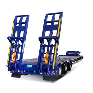 3 Axles 60tons Lowbed Trailer Truck