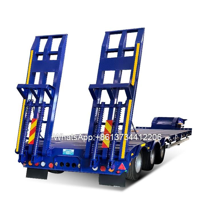 3 Axles 60tons Lowbed Trailer Truck