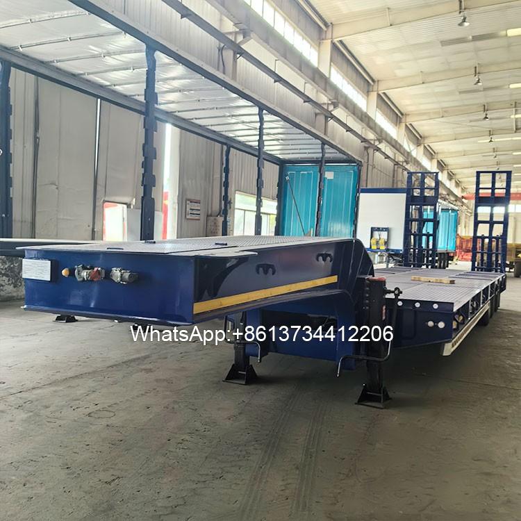 3 Axles 60tons Lowbed Trailer Truck