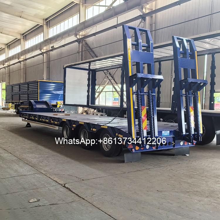 3 Axles 60tons Lowbed Trailer Truck