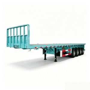 4 Axle 40 ft Flatbed Semi-Trailer Transport Container with Front Baffle