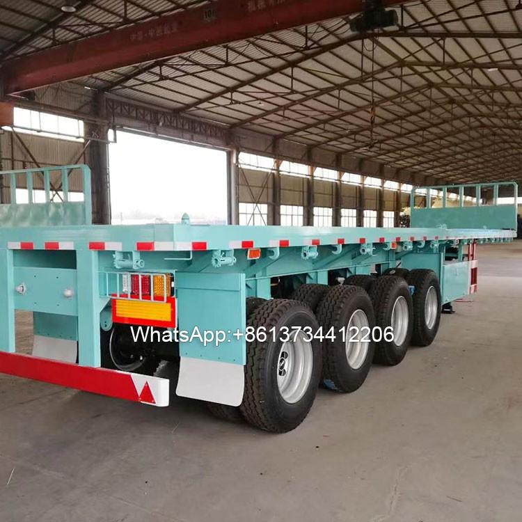 4 Axle 40 ft Flatbed Semi-Trailer Transport Container with Front Baffle