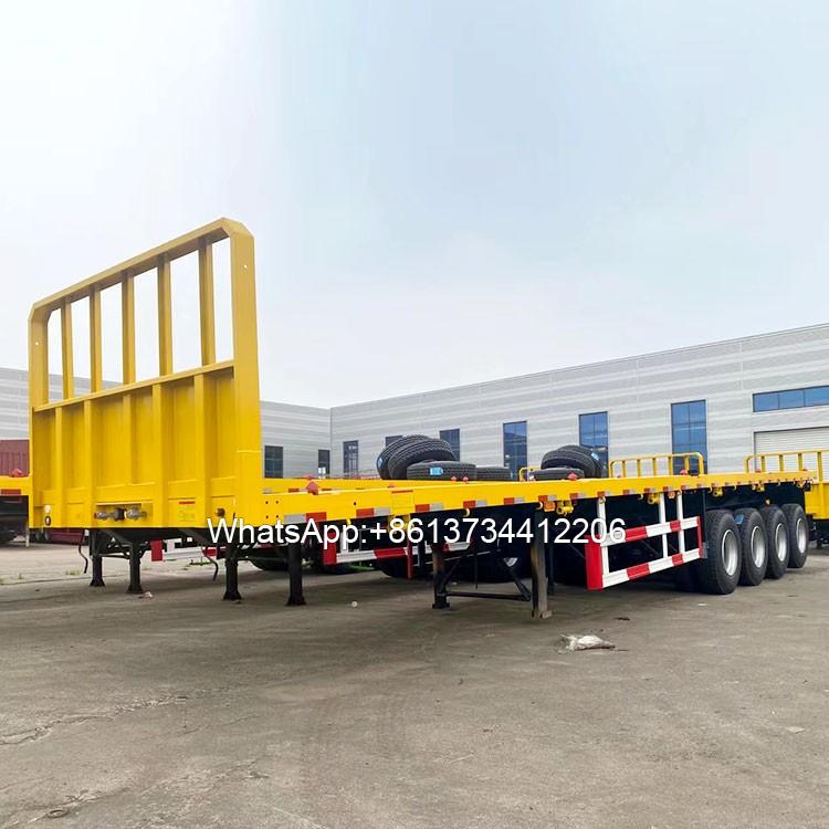 4 Axle 80ton Flat Bed Flatbed Semi Trailer