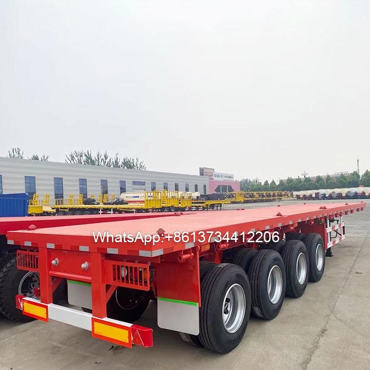 4 Axle 80ton Flat Bed Flatbed Semi Trailer