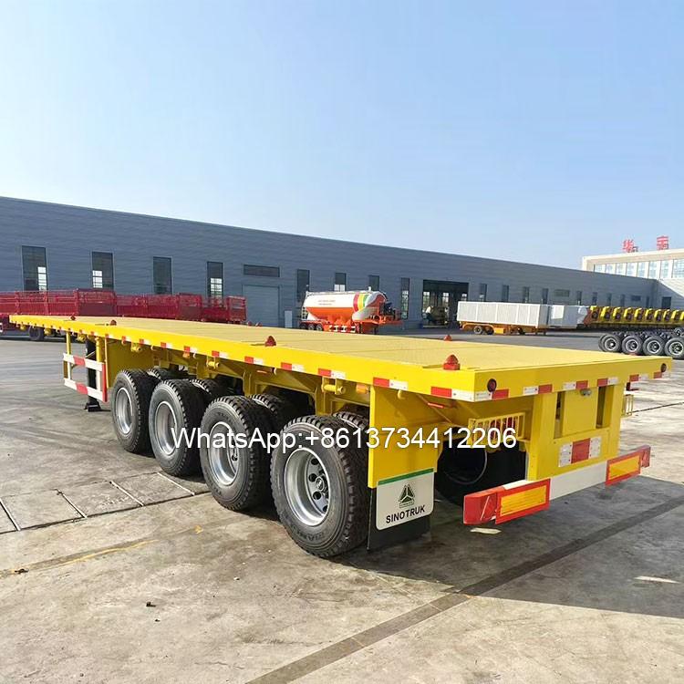 4 Axle 80ton Flat Bed Flatbed Semi Trailer