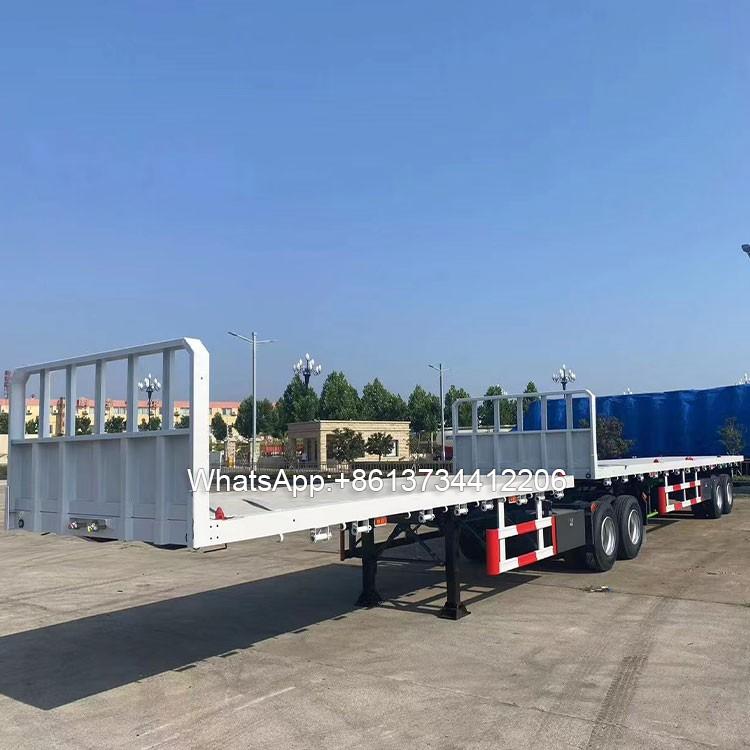2 Axles Tandem Super Link Container Flatbed Semi Trailer