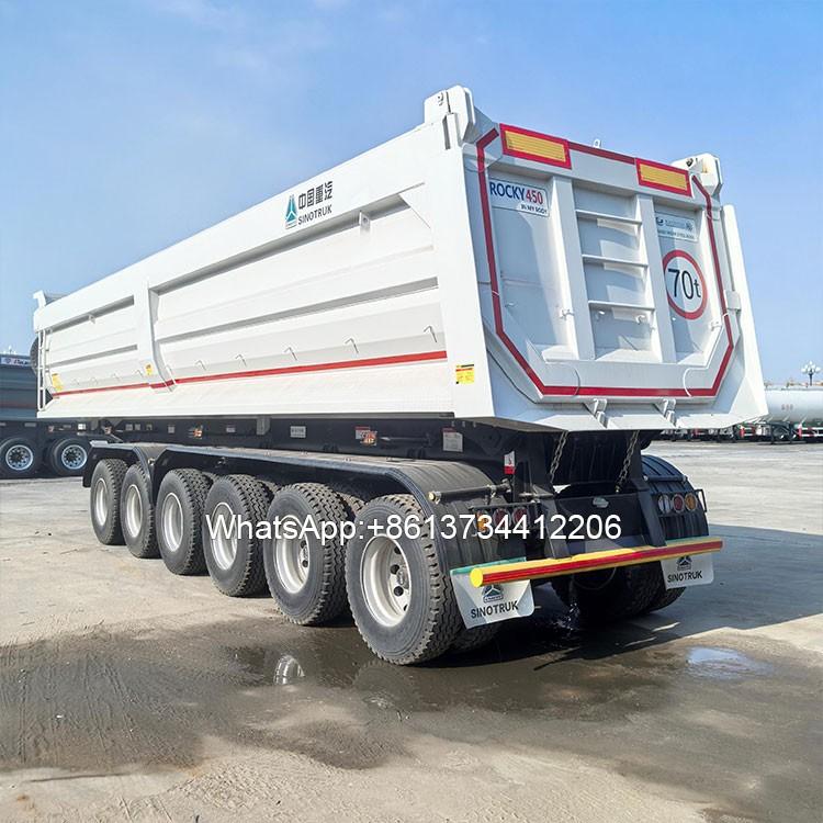 6 Axles 80 Tons 100 Tons Dumper Trailer