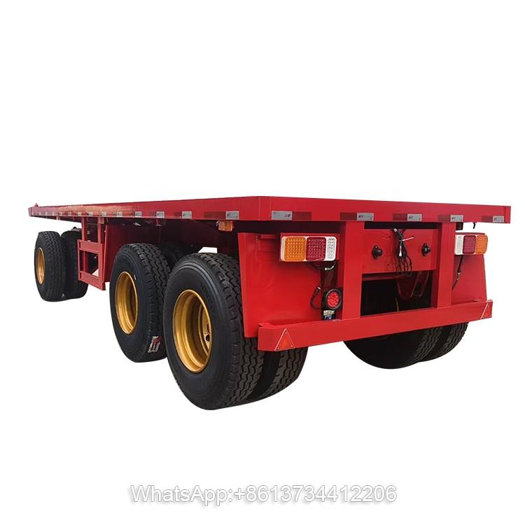 New Brand Low Price 3 Axles Flatbed Full Trailer for Tractor