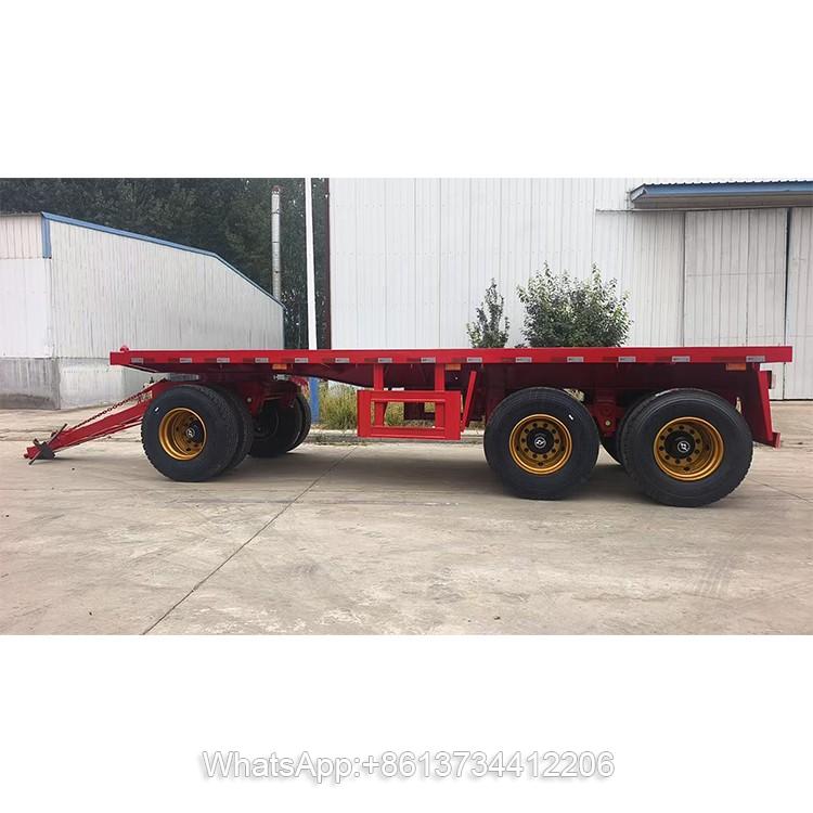 New Brand Low Price 3 Axles Flatbed Full Trailer for Tractor