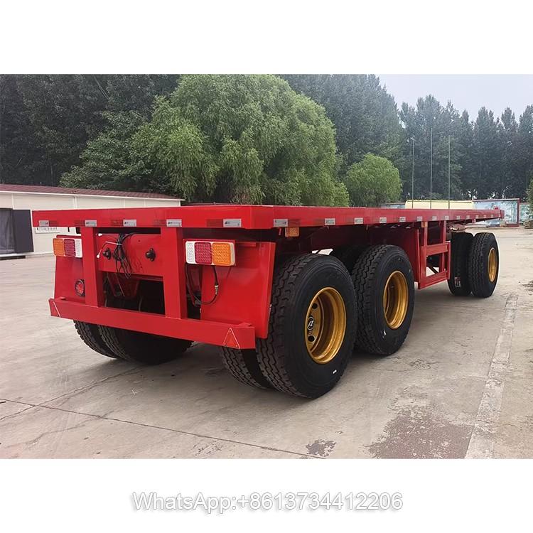New Brand Low Price 3 Axles Flatbed Full Trailer for Tractor